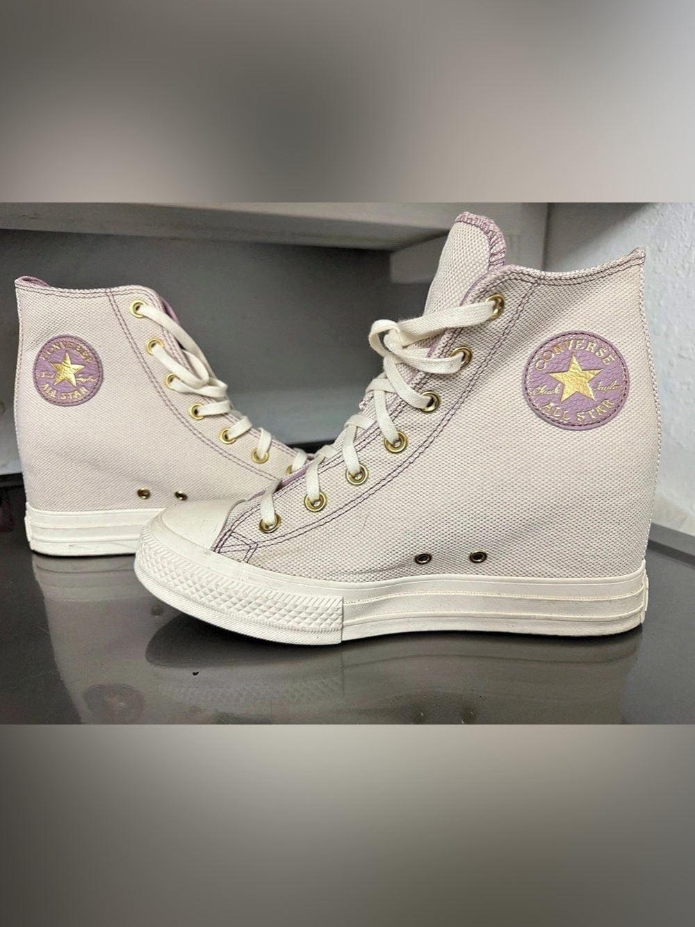 Converse Chuck Taylor All Star Wedge Platform Sneakers Pink US 9